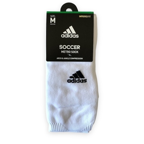 𝅺adidas Metro OTC  Soccer Socks White Men’s Size Medium - Picture 1 of 2